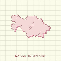 vector regions map of Kazakhstan