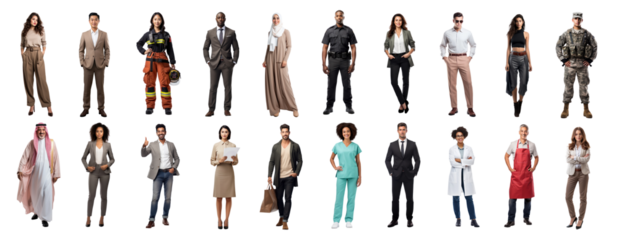 Adult, full body, people png element set on transparent background