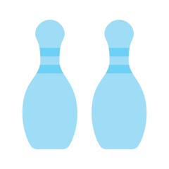 Modern icon of bowling pins, indoor skittles games