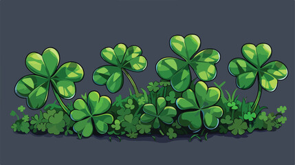 3d clover four leaf and shamrock on style Patrick day. 