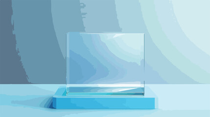 3d glass transparent clear stand podium display box illustration