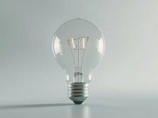 Glowing light bulb on plain background