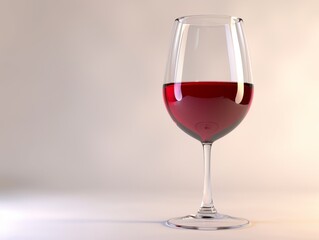 glass of red wine on a light background