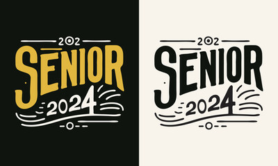 Senior 24 T-Shirt Design Template, back to school concept