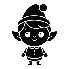 cute elf cartoon character for kids on white background -vector illustration