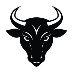 bull head logo icon on white background -vector illustration