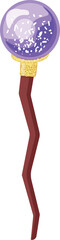 Magical wand with a sparkling crystal ball, perfect for fantasy themes