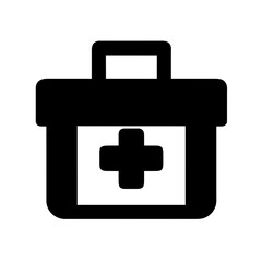 Obraz premium Medicine bag aid kit health box emergency help care Pictogram 