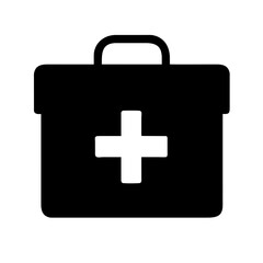 Obraz premium Medicine bag aid kit health box emergency help care Pictogram 