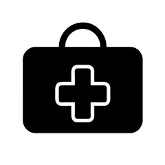 Obraz premium Medicine bag aid kit health box emergency help care Pictogram 