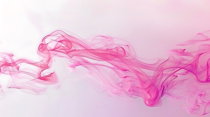 Obraz na płótnie Canvas Swirling tendrils of vibrant pink smoke dancing against a pristine white backdrop, creating a mesmerizing and ethereal display.