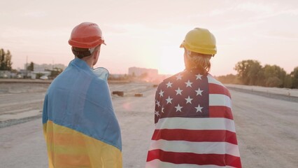 Males working on site, cooperation between Ukraine and America