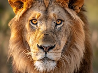 Majestic lion with piercing eyes