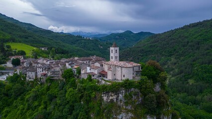 Fototapeta premium Aerial view of a ghost town in Italy