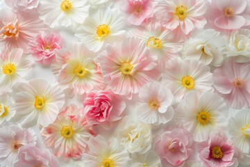 Vibrant floral background with pink and white flowers