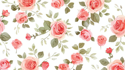 Seamless background vintage floral texture with bouquet