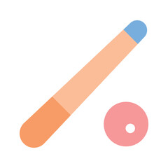 Cue ball with stick, icon of snooker game in modern style