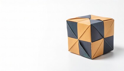 Fototapeta premium shapes and sizes concept paper origami isolated on white background of a multiple multi colored square cube or box, with copy space, simple starter craft for kids