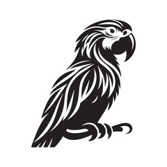 Parrot Silhouettes: the Vibrant Beauty and Playful Spirit of These Iconic Tropical Birds - Parrot Vector - Parrot Illustration.