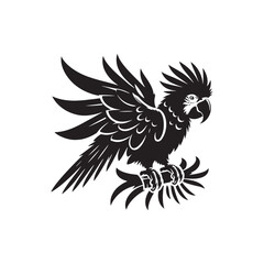 Parrot Silhouettes: the Vibrant Beauty and Playful Spirit of These Iconic Tropical Birds - Parrot Vector - Parrot Illustration.