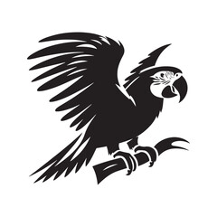 Parrot Silhouettes: the Vibrant Beauty and Playful Spirit of These Iconic Tropical Birds - Parrot Vector - Parrot Illustration.