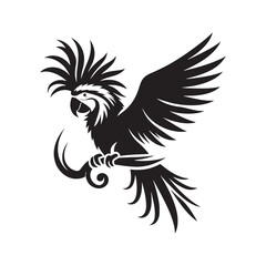 Parrot Silhouettes: the Vibrant Beauty and Playful Spirit of These Iconic Tropical Birds - Parrot Vector - Parrot Illustration.