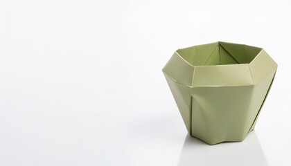 shapes and sizes concept paper origami isolated on white background of a multiple multi planter pot for flowers, with copy space, simple starter craft for kids