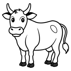 cow cartoon isolated on a white background