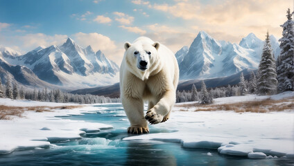 Obraz premium polar bear in the snow