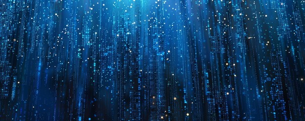 Cyber matrix with blue data flow patterns