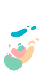 Fourth abstract beige pink tosca fluid shapes cover set. Collection vertical backgrounds with different wavy shapes
