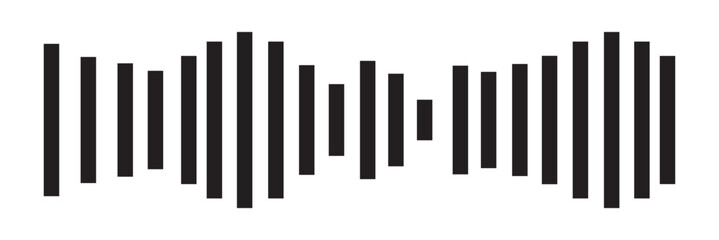 Radio Wave icon. Monochrome simple sound wave on transparent background. Vector sound wave icon. Music player sound bar. Record interface. Equalizer icon with soundwave line. used for mobile phone.