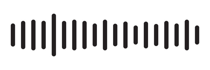 Radio Wave icon. Monochrome simple sound wave on transparent background. Vector sound wave icon. Music player sound bar. Record interface. Equalizer icon with soundwave line. used for mobile phone.