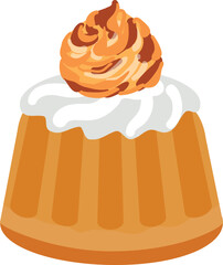 Cream cake bakery icon cartoon vector. Cupcake dessert. Frozen topping