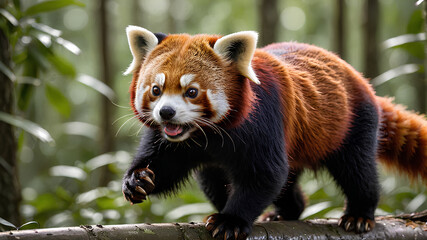 Obraz premium AI image generate red panda behavior