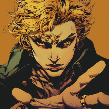 blond man in stylish green suit