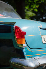 retro car taillight close up vintage background . Vertical shot