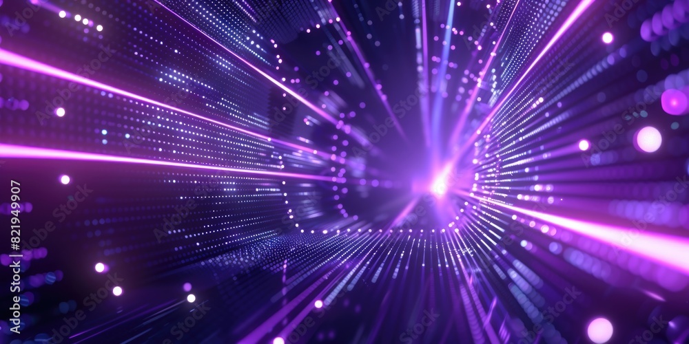 Poster abstract purple and black background with vibrant lights. ideal for graphic design projects or websi