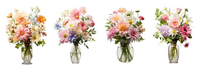 Flower Vase png element set on transparent background