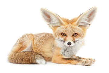 Close-up of a fox laying down, suitable for various uses