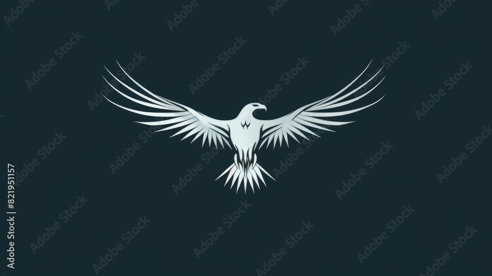 Poster a white bird flying in the dark sky. suitable for various themes