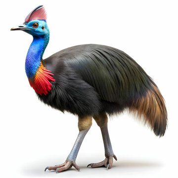 recommend clip art: a full body cassowary white background