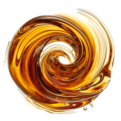 Yellow Engine oil swirl, whirlpool  isolated on a white background