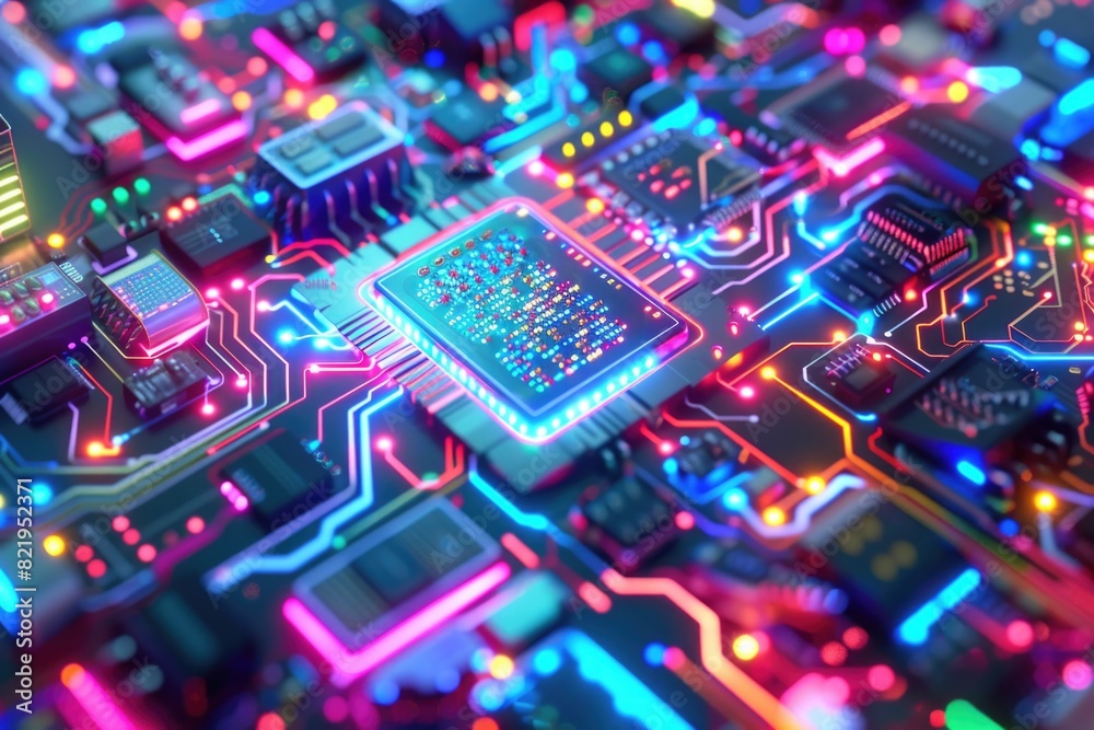 Leinwandbilder detailed view of a computer circuit board, suitable for technology concepts