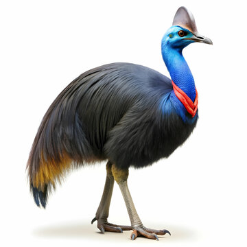 recommend clip art: a full body cassowary white background