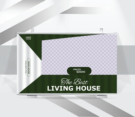 Real estate house property sell backdrop template design