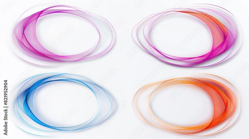 Poster Four different colored circles on a white background. Suitable for various design projects
