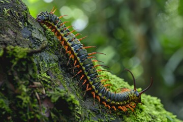 Close-up of a vibrant insect perched on a tree. Suitable for nature and wildlife themes