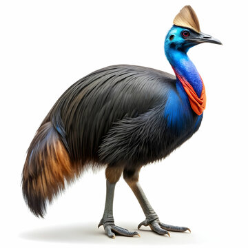 recommend clip art: a full body cassowary white background