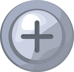 Adjustment knob icon illustration in vector plus symbol control design isolated on white background